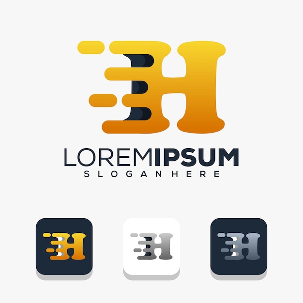 Modernes buchstaben h-logo-design