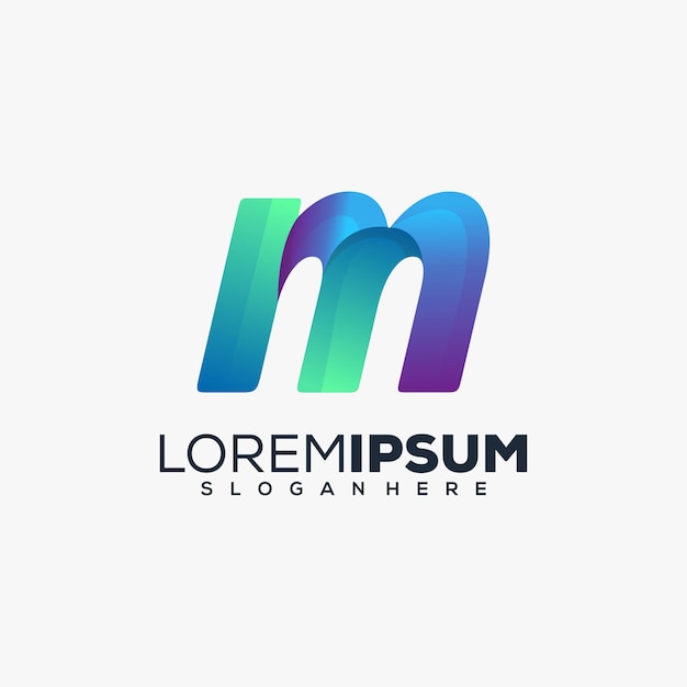 Modernes buchstaben m logo design