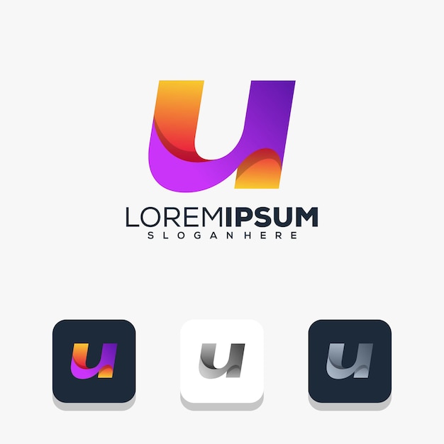 Modernes buchstaben-u-logo-design