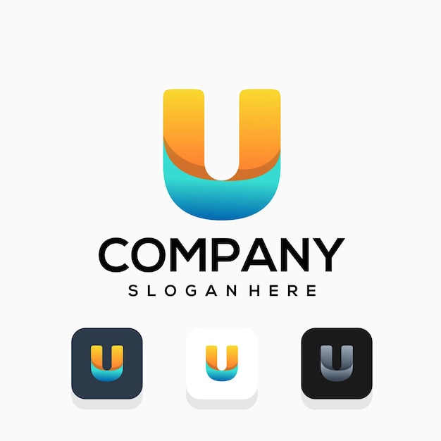 Modernes buchstaben-u-logo-design