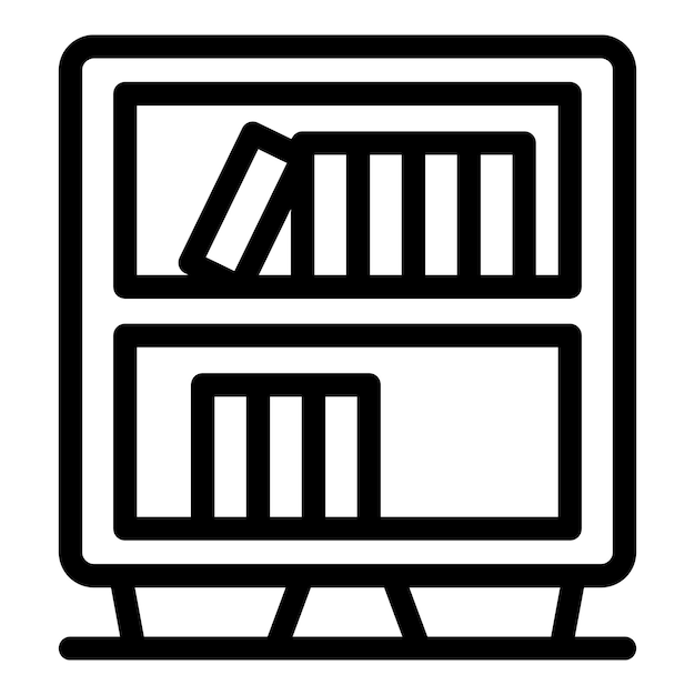 Modernes Bücherregal-Symbol, das die Organisation und Aufbewahrung von Büchern darstellt