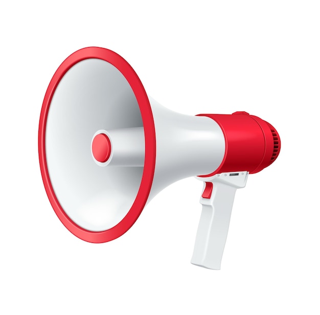 Modernes Bullhorn mit realistischer Vektorillustration