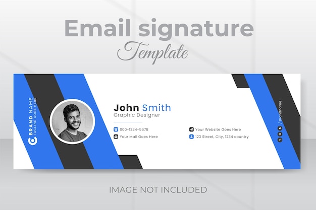 Modernes business innovatives rechteck-vorlagendesign für e-mail-signaturen für unternehmen