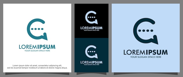 Modernes c-buchstaben- und chat-logo-design