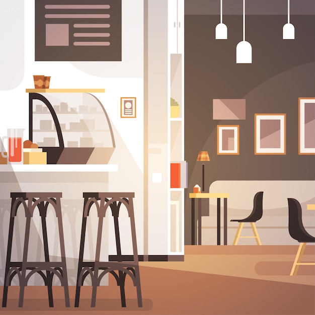 Modernes Café-Innenraum leeres kein Leute-Restaurant