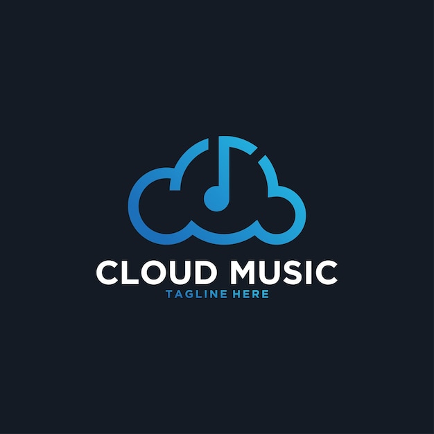 Modernes cloud-musik-logo-design