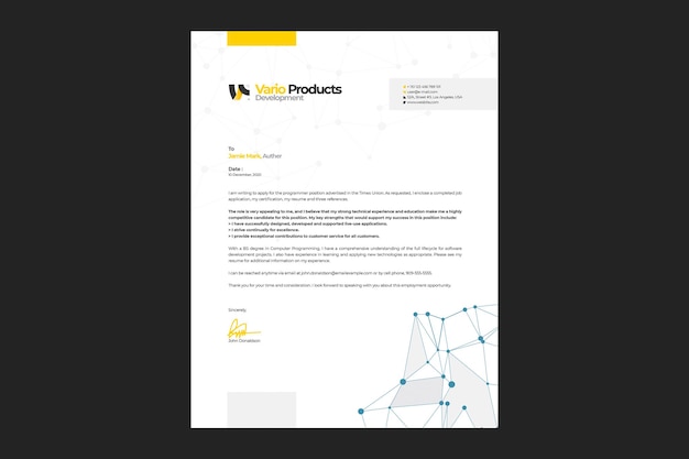 modernes Corporate-Briefkopf-Vorlagendesign