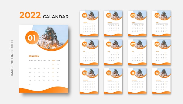 Modernes design 2022 kalender-design-vorlage