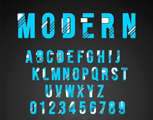 Modernes design des alphabetschriftsatzes