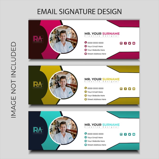 Vektor modernes design für e-mail-signaturen