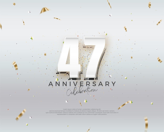 Modernes Design zum 47. Jubiläum, Vektordesign, Premium-Editierbarer Premium-Vektor für Poster, Banner, Feiergrüße