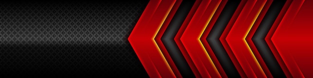 Modernes dunkles metall-unternehmenskonzept metallisch rot glänzende farbe schwarzes rahmen-layout-banner