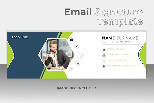 Vektor modernes e-mail-signatur-design oder persönliche cover-vorlage für soziale medien