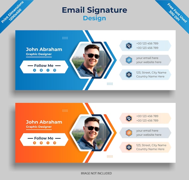 Modernes e-mail-signatur-design oder social-media-cover-premium-vektor