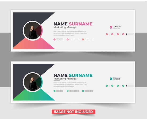 Vektor modernes e-mail-signatur-template-design und persönliche e-mail-fußzeile