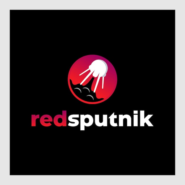 Modernes einfaches minimalistisches rotes sputnik-logo-design