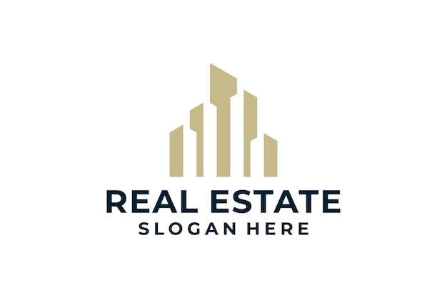 Modernes, elegantes Immobilien-Logo-Vektordesign