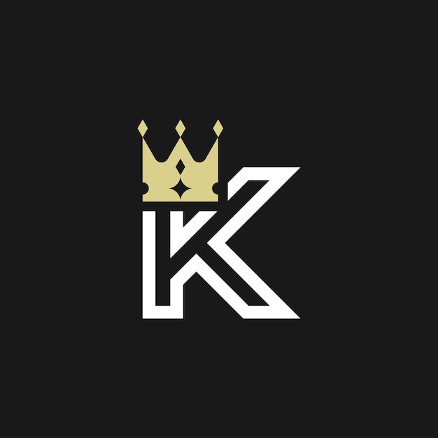 Vektor modernes, elegantes, königliches premium-logo der buchstaben-k-krone