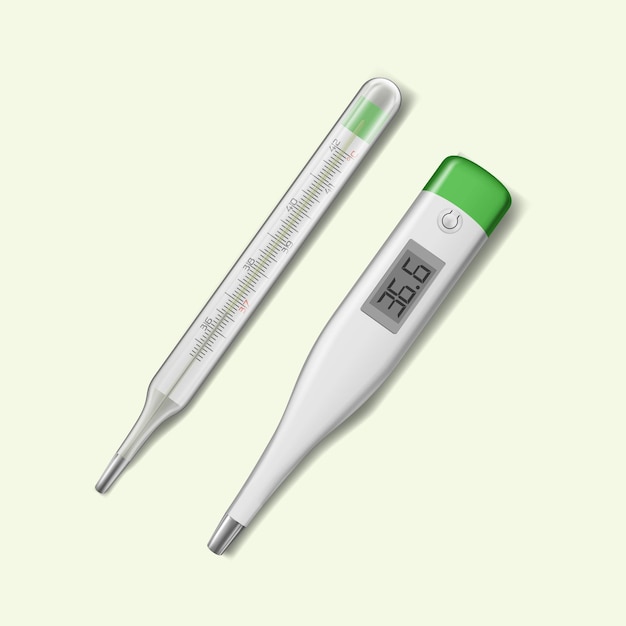 Modernes elektronisches Thermometer mit Bildschirm zur Anzeige der Körpertemperatur