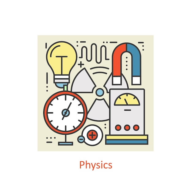 Vektor modernes farbkonzept der physik für schule, universität und ausbildung