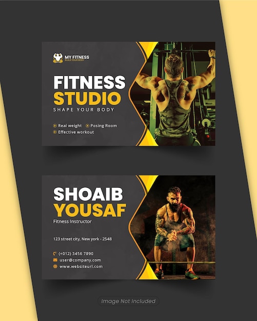 Modernes Fitness-Trainer-Visitenkarte-Schablonendesign