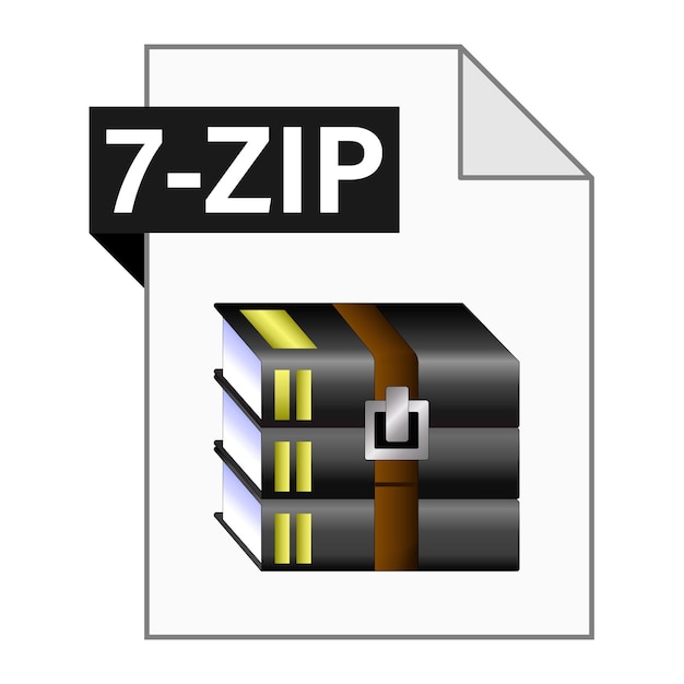 Modernes flaches Design des 7ZIP-Archivdateisymbols für das Web