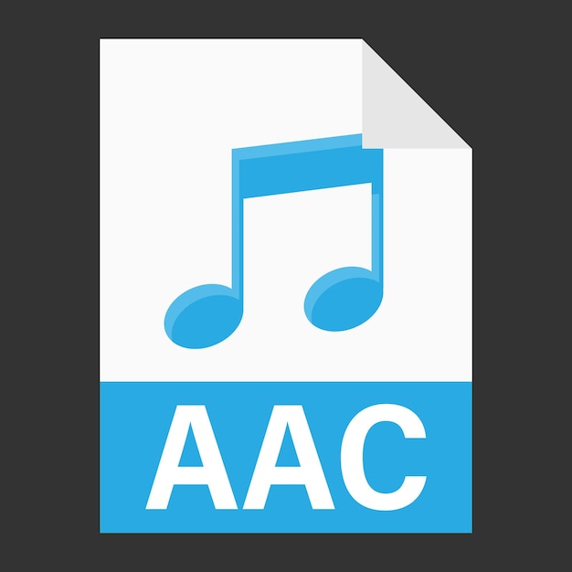 Modernes flaches Design des AAC-Dateisymbols für das Web