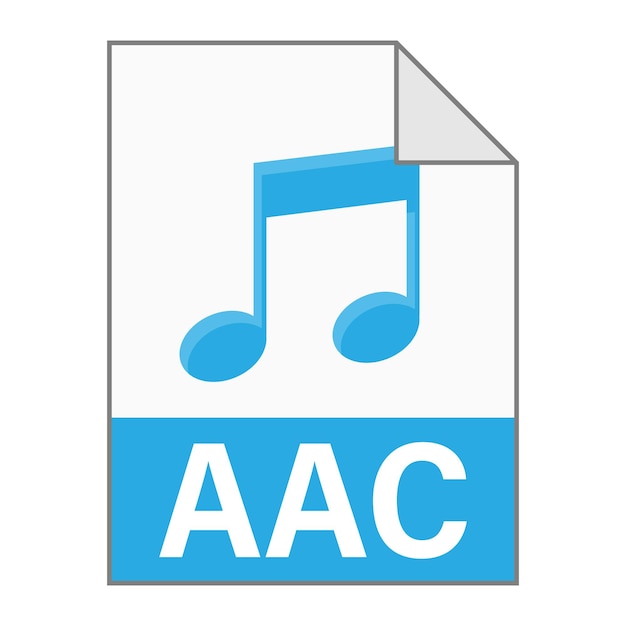 Modernes flaches Design des AAC-Dateisymbols für Web Simple Style