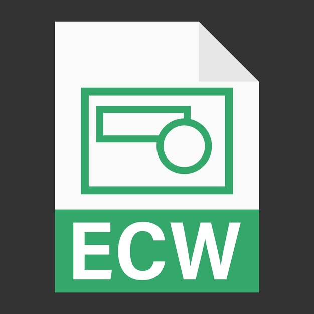 Modernes flaches Design des ECW-Dateisymbols für das Web