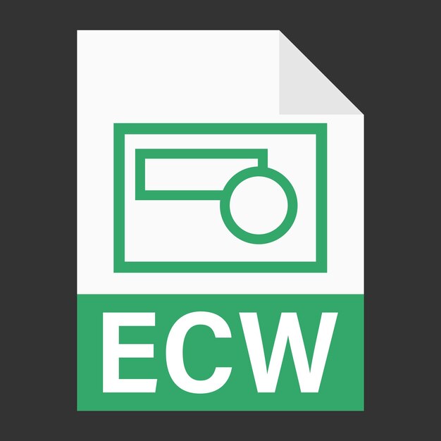 Modernes flaches design des ecw-dateisymbols für das web