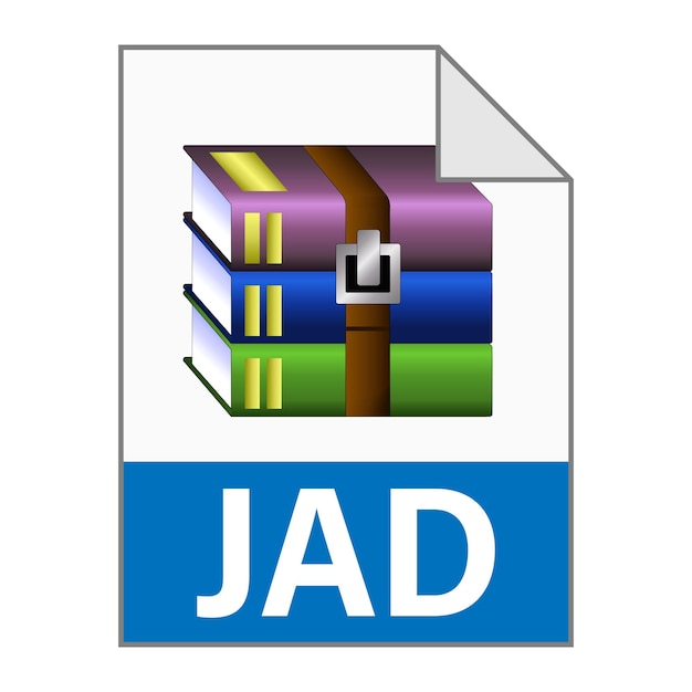 Modernes flaches Design des JAD-Archivdateisymbols für Web Simple Style