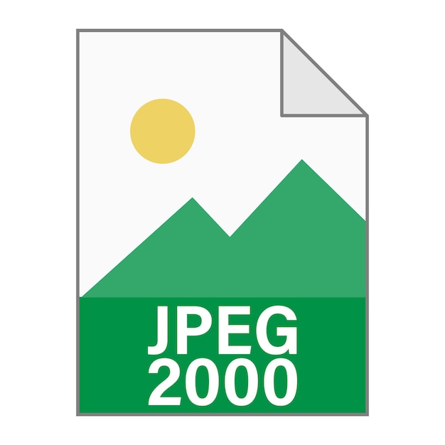 Modernes flaches design des jpeg 2000-dateisymbols für den einfachen webstil