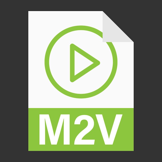 Modernes flaches design des m2v-dateisymbols für das web