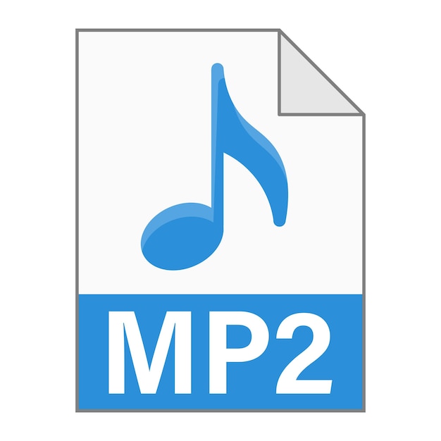 Modernes flaches Design des MP2-Dateisymbols für Web Simple Style