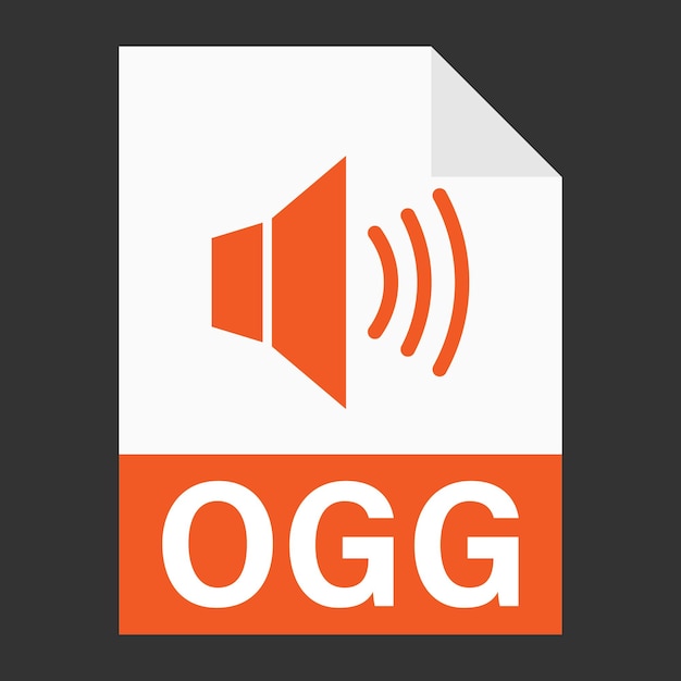 Modernes flaches Design des OGG-Dateisymbols für das Web