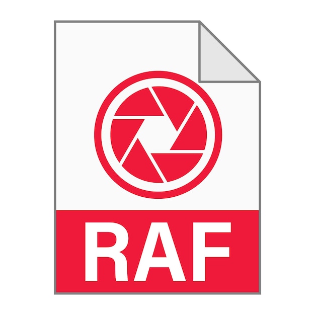 Modernes flaches design des raf-dateisymbols für web simple style