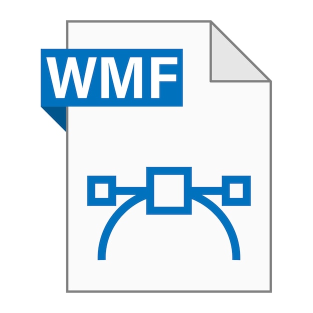 Modernes flaches Design des WMF-Dateisymbols für das Web