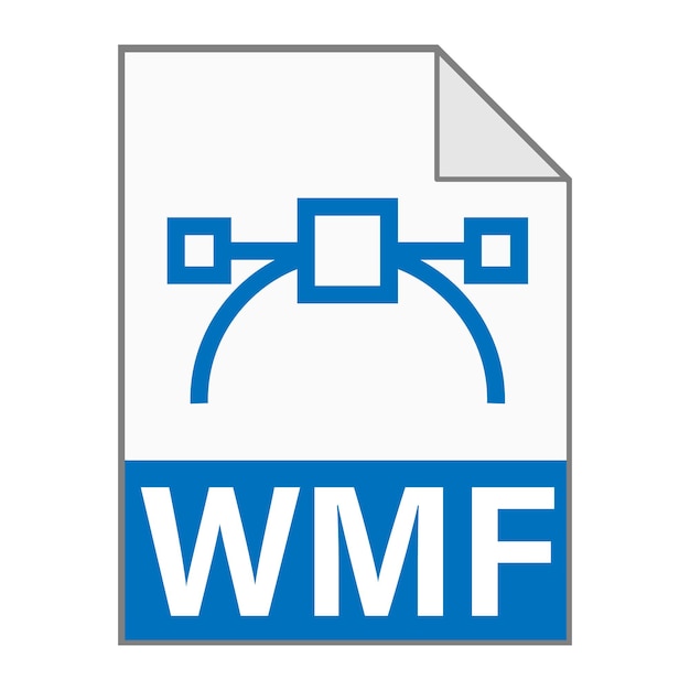 Modernes flaches Design des WMF-Dateisymbols für Web Simple Style