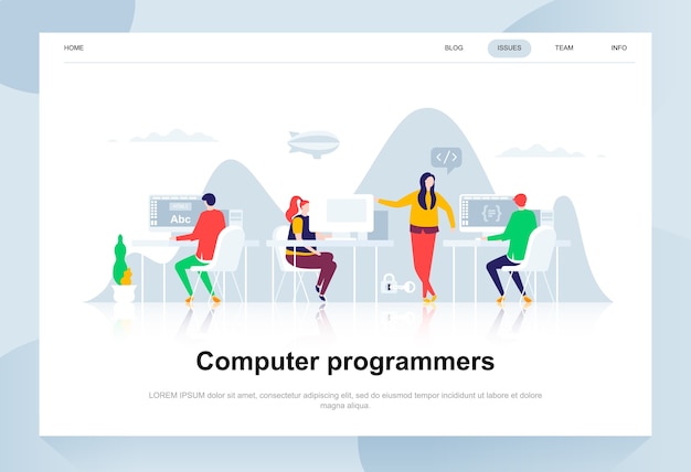 Modernes flaches Designkonzept der Computerprogrammierer.