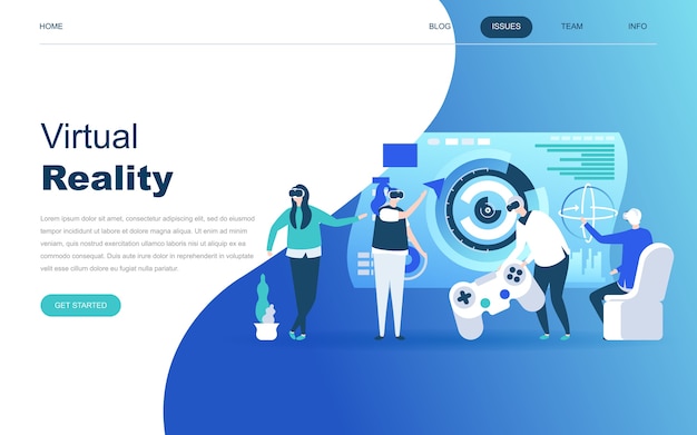 Modernes flaches designkonzept der virtuellen realität