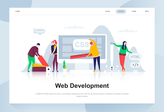 Modernes flaches Designkonzept der Web-Entwicklung.
