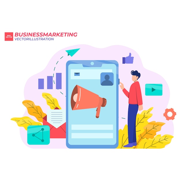 Modernes, flaches, isometrisches Konzept des digitalen Marketings für Banner und Website.
