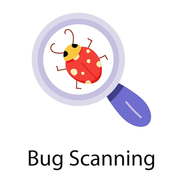 Vektor modernes flaches symbol zum scannen von fehlern