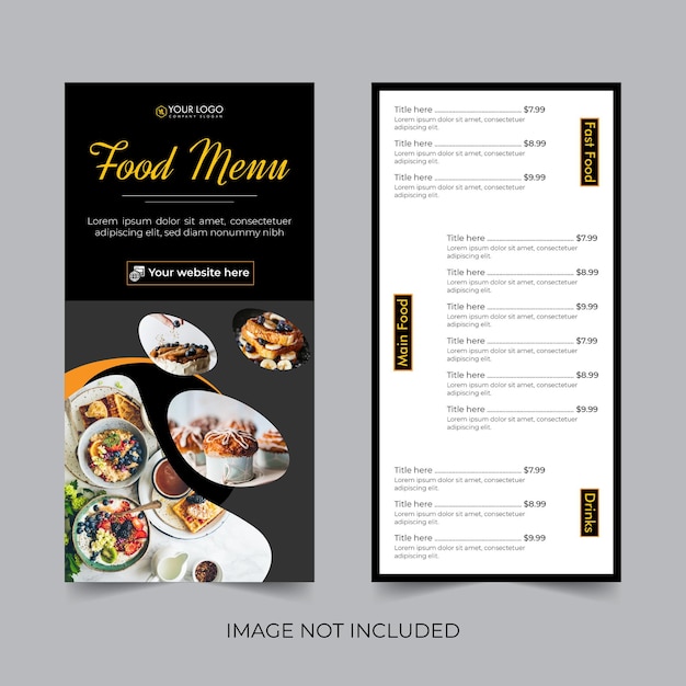 Vektor modernes food-flyer-design für restaurant-menükarte