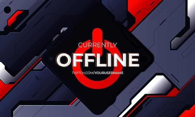 Modernes futuristisches Twitch-Banner mit abstrakter Formvorlage