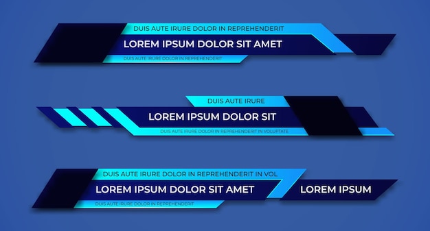 Modernes geometrisches unteres Drittel-Banner-Vorlagendesign Bunte untere Drittel stellen Vorlagenvektor ein