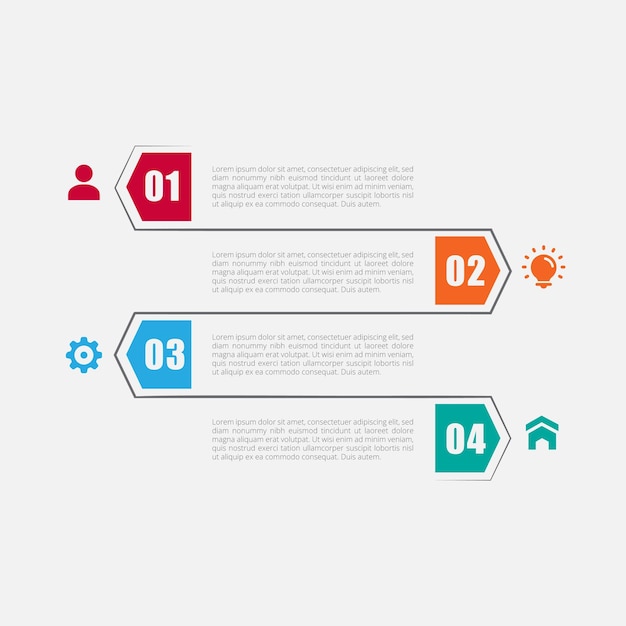Modernes Geschäft Infographics-Konzept mit vier Schritten