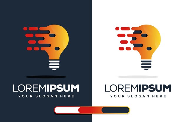 Modernes glühbirnen-tech-logo-design