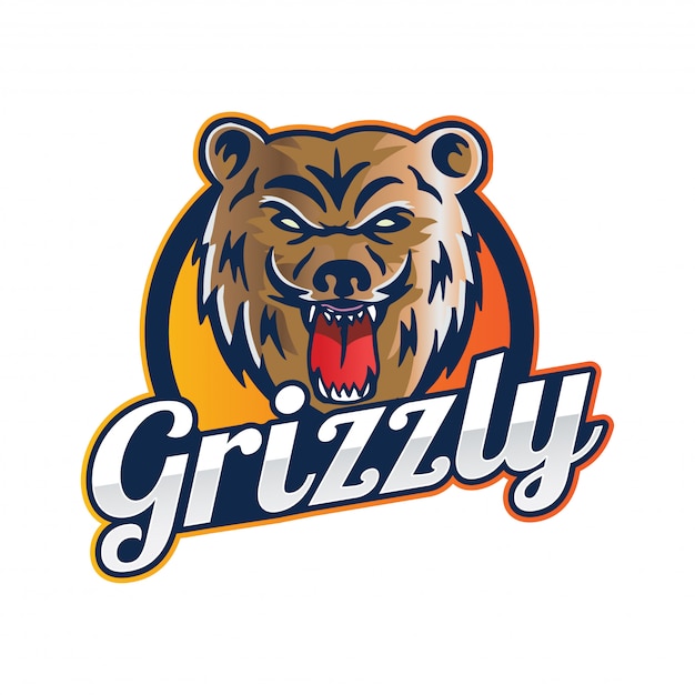 Vektor modernes grizzlybär-sport-team logo badge illustration