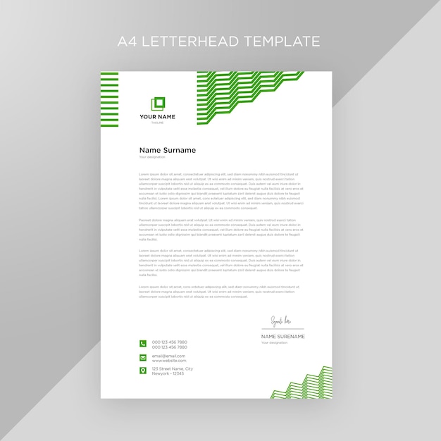 Modernes grünes firmenbriefkopf-business-cover-template-design